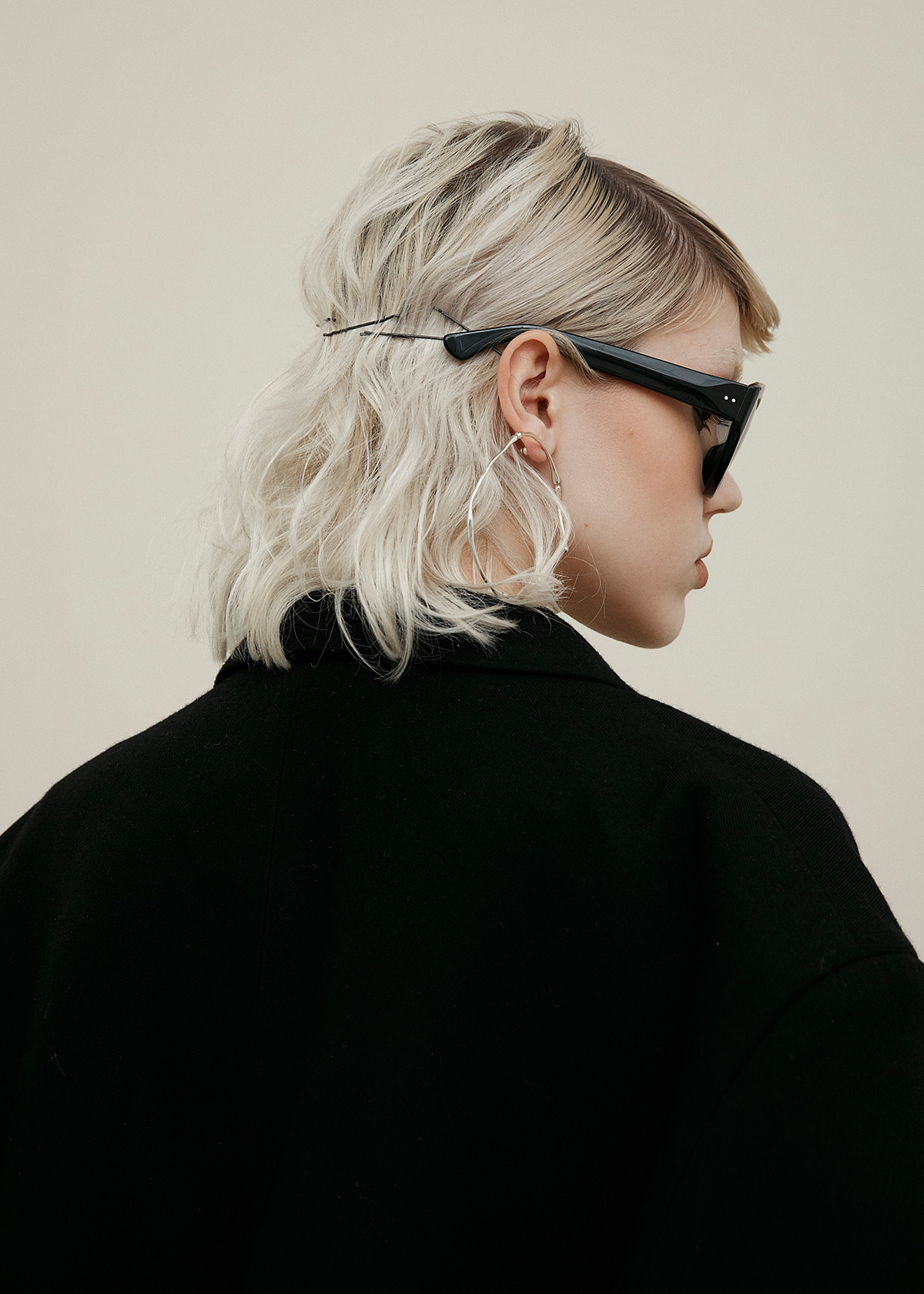 ‘Black Elegance’ by Alizee Omaly — Complete Look Frankie Shop Earring Mara Paris Sunglasses Dries Van Noten