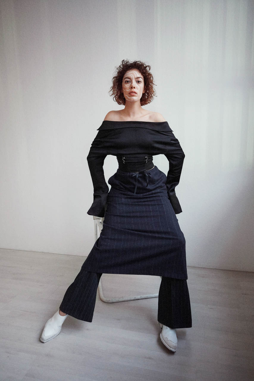 Off Balance — Top Julia Seemann Pants Pallas Paris Skirt & Shoes Our Legacy