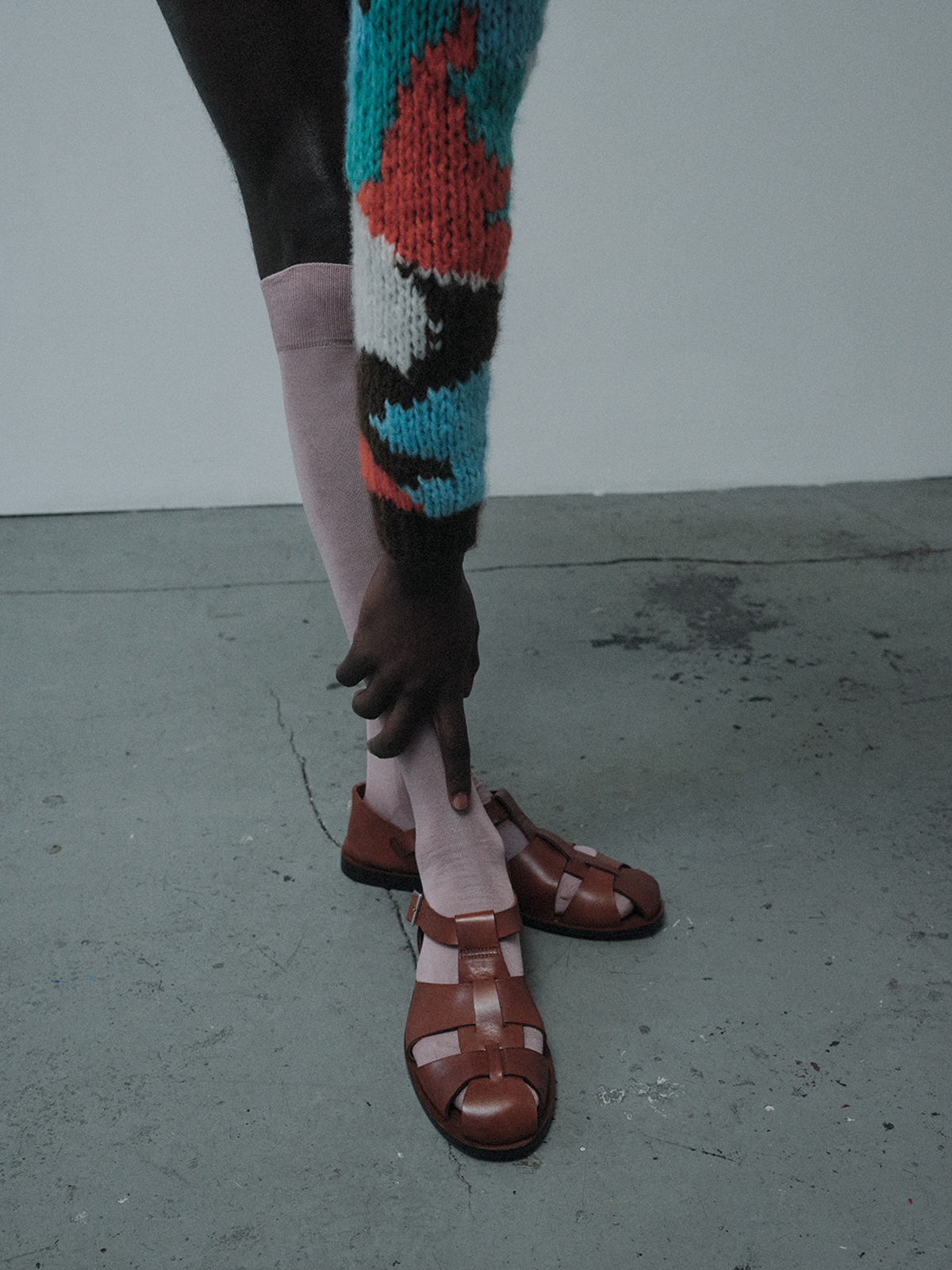 Moving Through Water — Knit Jumper Maiami Sandals Scarosso Socks Falke